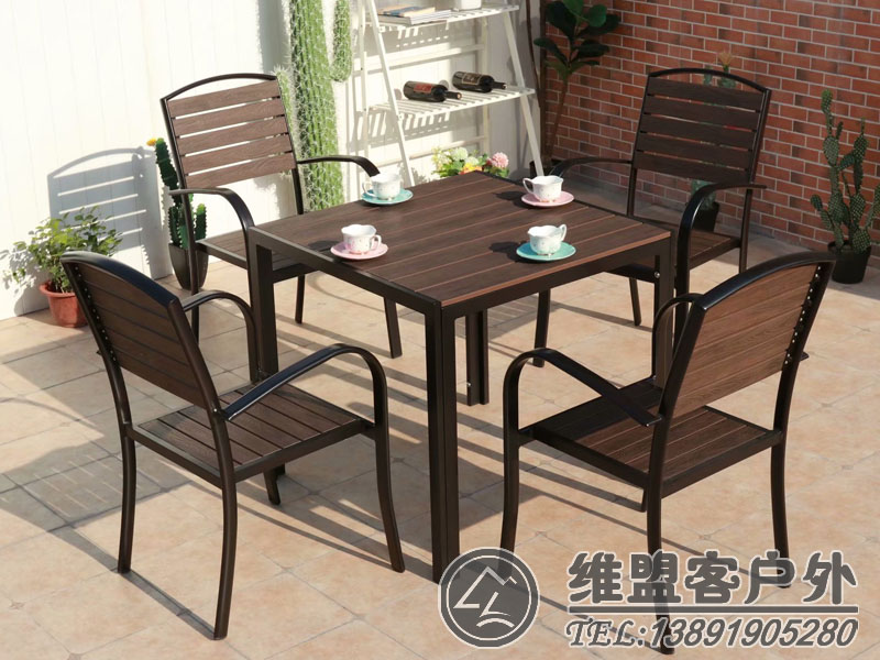 80*80cm塑木桌椅 户外家具2